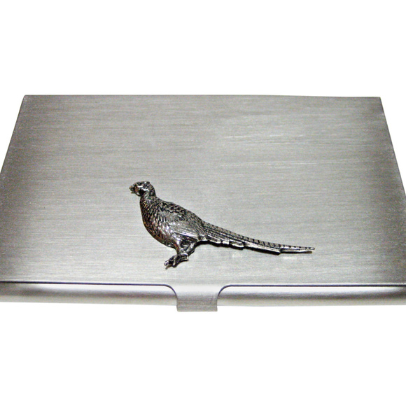 Elegant Wooden Bird Card Holder | Ananda Gift – Ananda gift Standing Pheasant Bird Business Card Holder